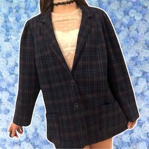Vintage Made in USA Plaid Women’s Jacket Blazer Button Down Collared Cadisport
